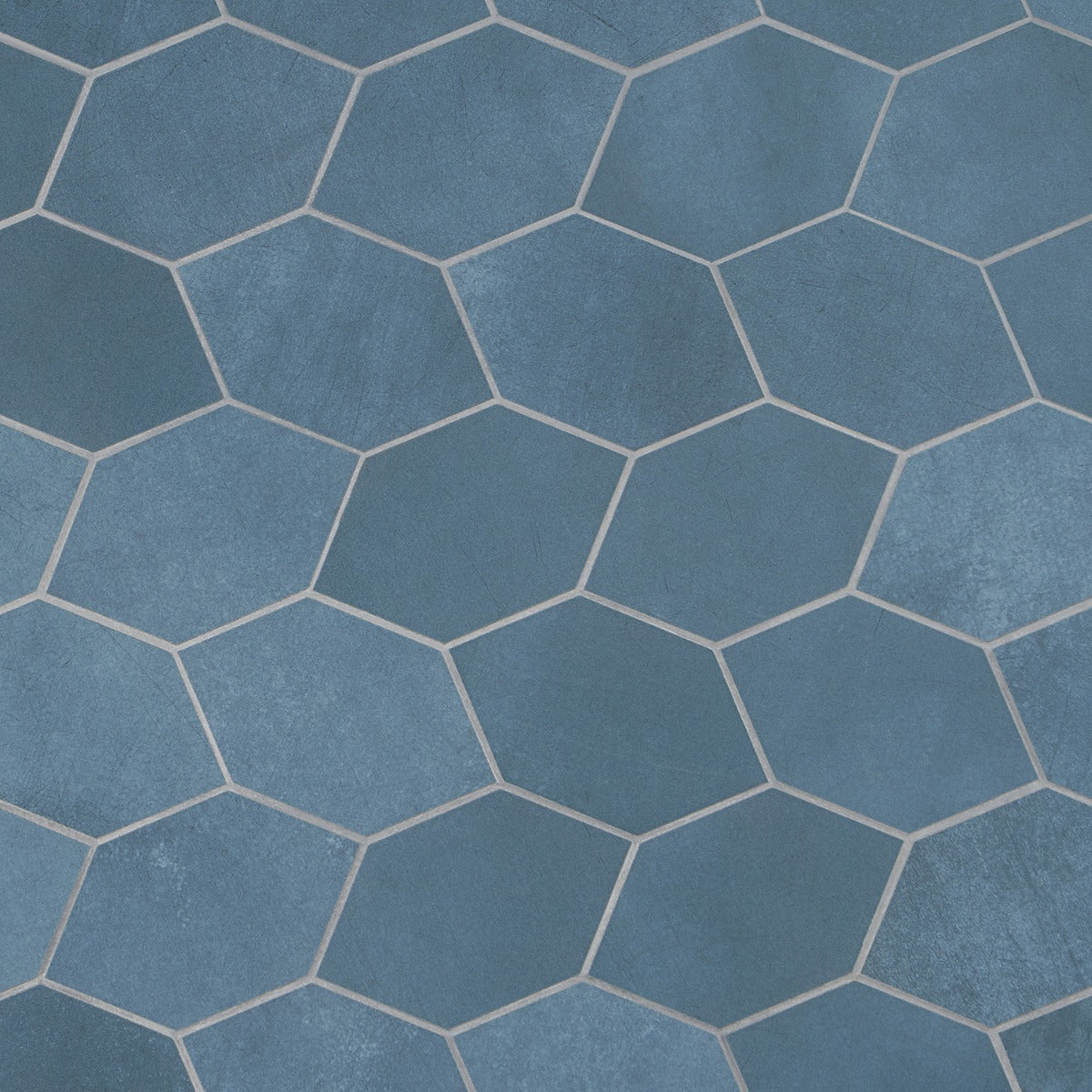 Bond Indio Blue Foliage Hexagon Matte Porcelain Mosaic Tile - Lux Tile