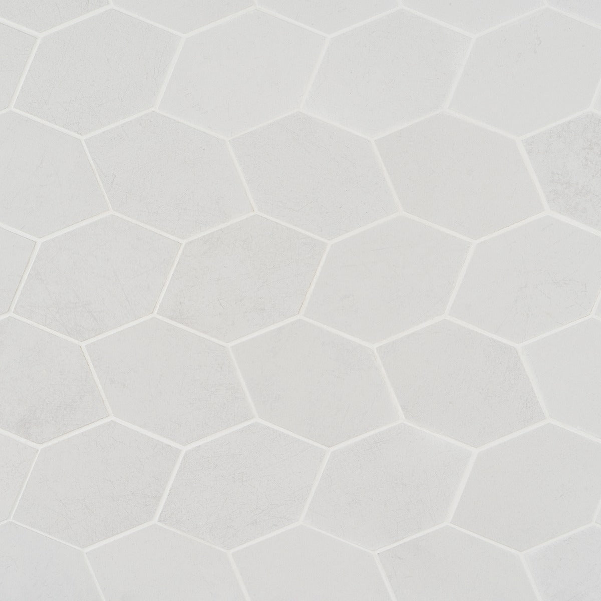 Bond Palladium Light Gray Foliage Hexagon Matte Porcelain Mosaic Tile