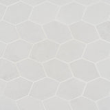 Bond Palladium Light Gray Foliage Hexagon Matte Porcelain Mosaic Tile