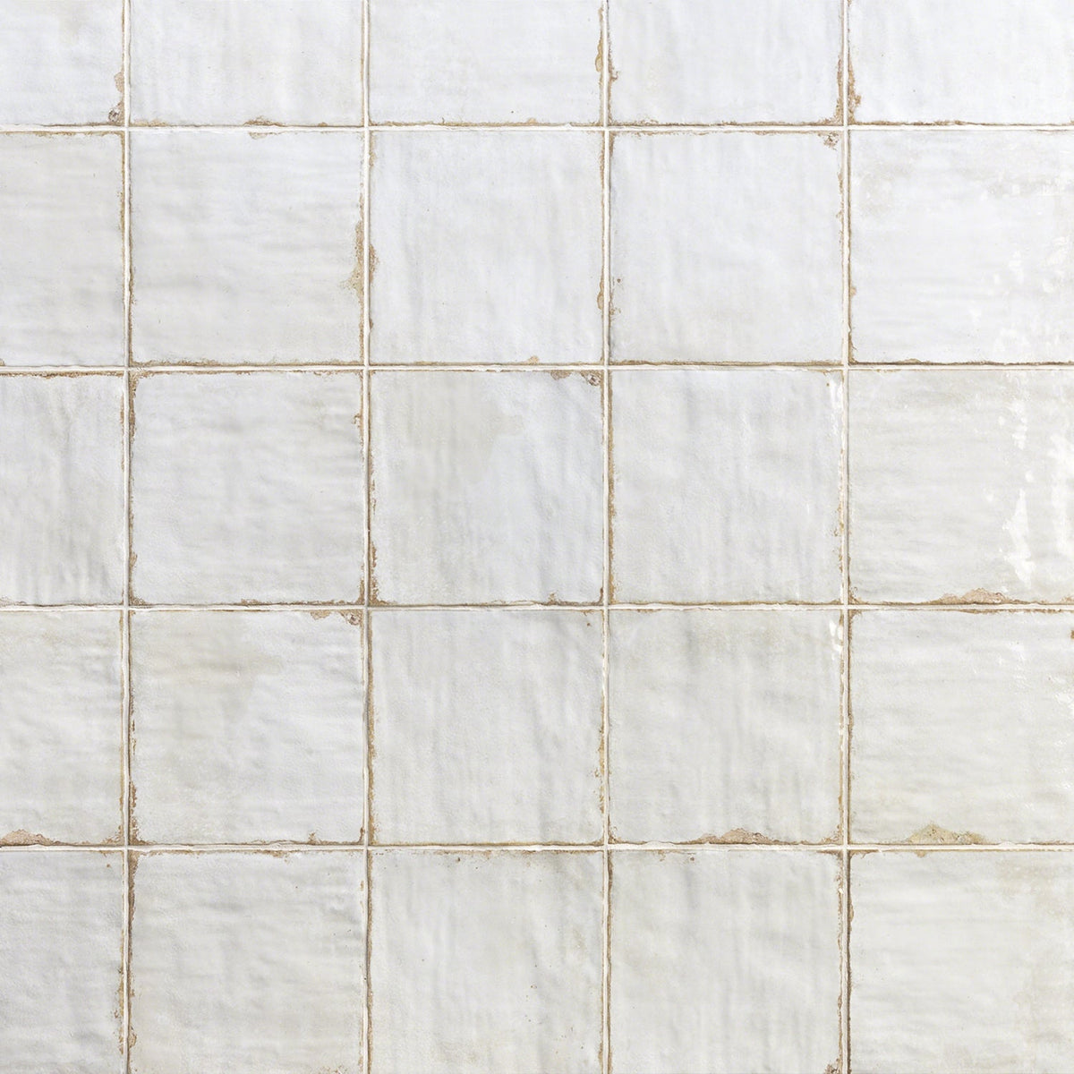 Angela Harris Dunmore Blanco 8x8 Polished White Ceramic Wall Tile
