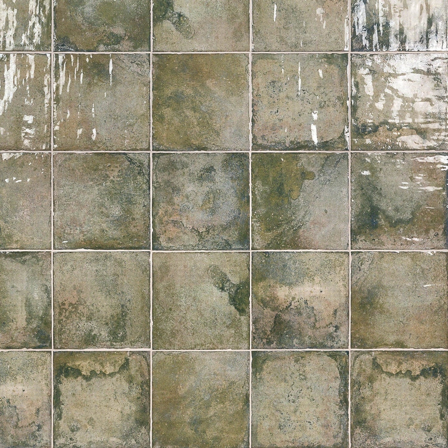 Angela Harris Dunmore Green 8x8 Polished Ceramic Wall Tile