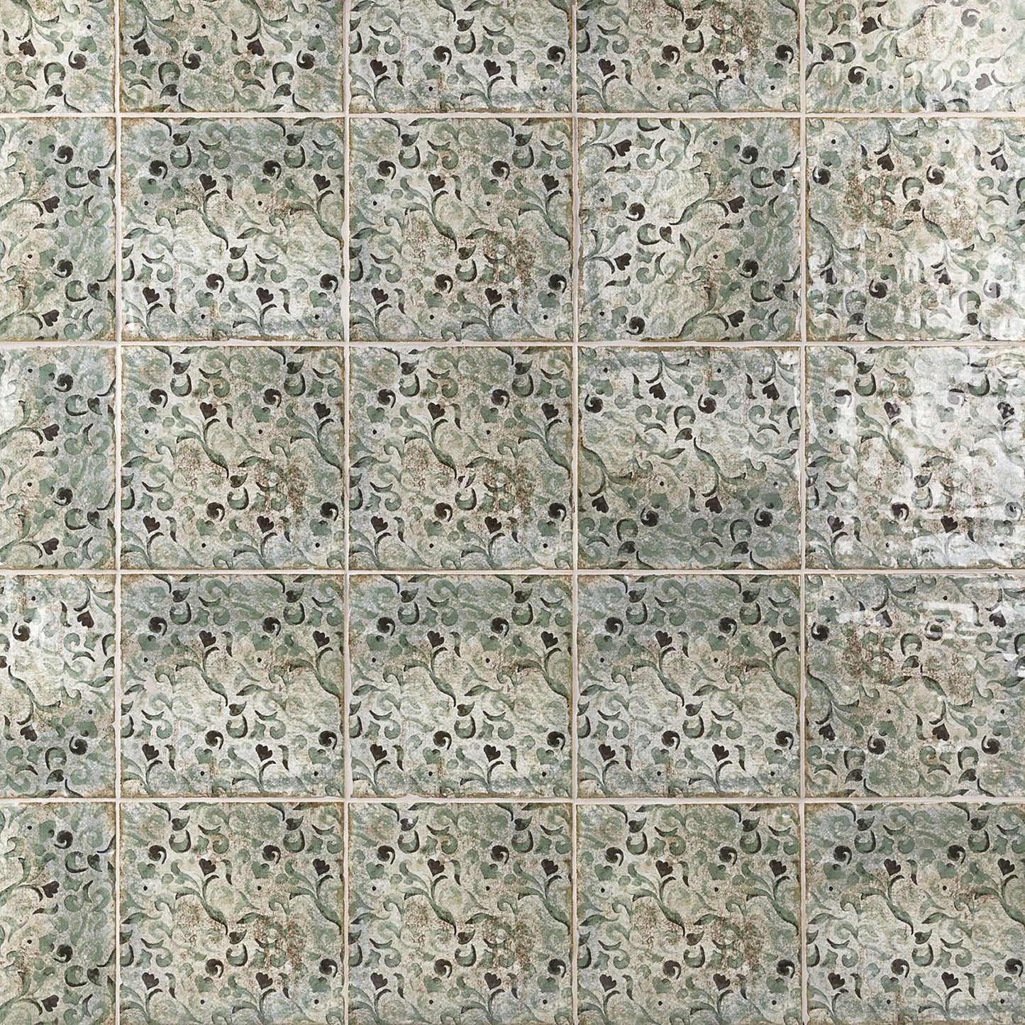 Angela Harris Savona Green 8x8 Polished Ceramic Wall Tile