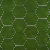Cavallo Monaco Green 7" Hexagon Glossy Porcelain Tile - Lux Tile