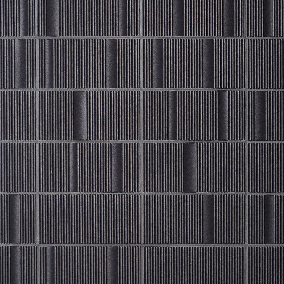 Division Antracite Black 8x16 Fluted Matte Ceramic Wall Tile