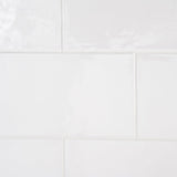 Bellami Bianco White 5x10 Glossy Ceramic Subway Tile - Lux Tile