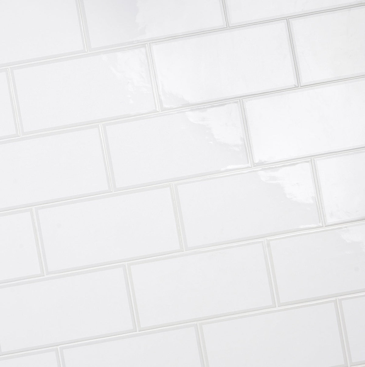 Bellami Framed Bianco White 5x10 Glossy Ceramic Subway Tile - Lux Tile