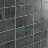 Angela Harris Metallic Blue Matte Porcelain Mosaic Tile 2x2