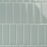 Lux Tile Rise Sage Green 4x12 Beveled Glossy Ceramic Subway Tile