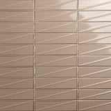 Axelle Dune Beige 3D Glossy Ceramic Subway Tile - 3x12