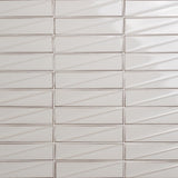 Axelle Ice White 3D Glossy Ceramic Subway Tile - 3x12