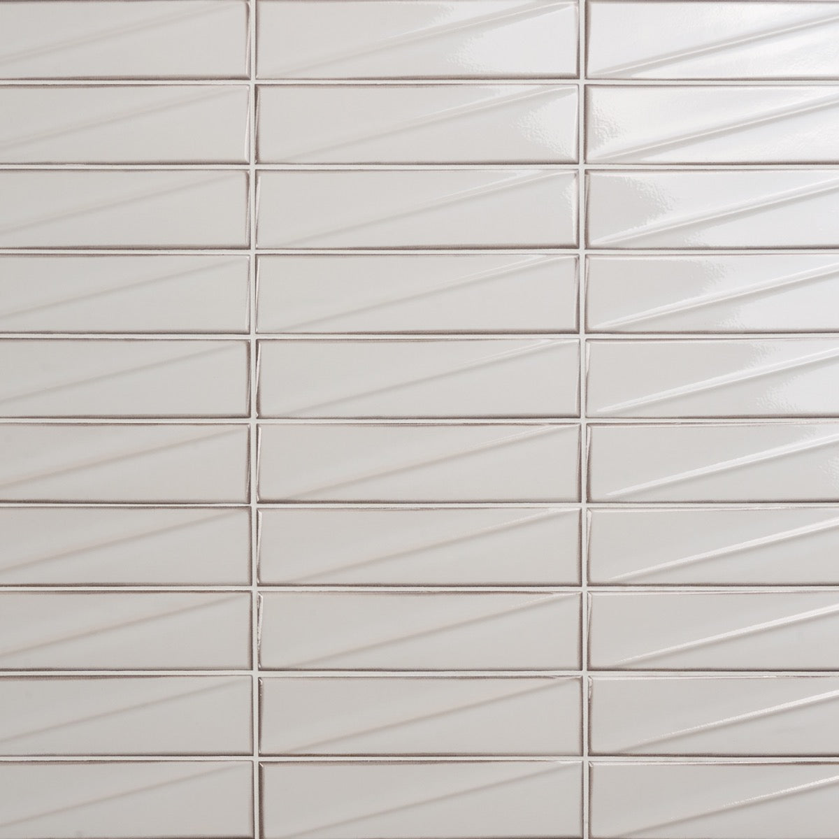 Axelle Ice White 3x12 3D Glossy Ceramic Subway Tile - Lux Tile