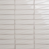 Axelle Ice White 3x12 3D Glossy Ceramic Subway Tile - Lux Tile