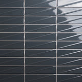 Axelle Storm Gray 3D Glossy Ceramic Subway Tile - 3x12