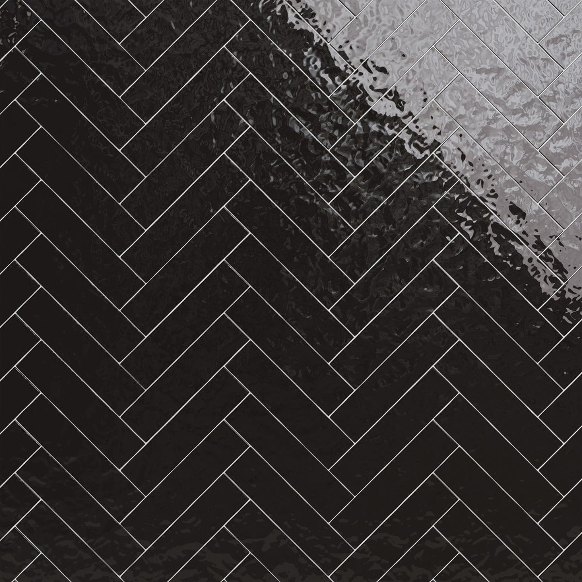Lancaster Noir Black 3x12 Polished Ceramic Subway Tile for Walls