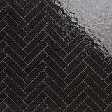Lancaster Noir Black 3x12 Polished Ceramic Subway Tile for Walls