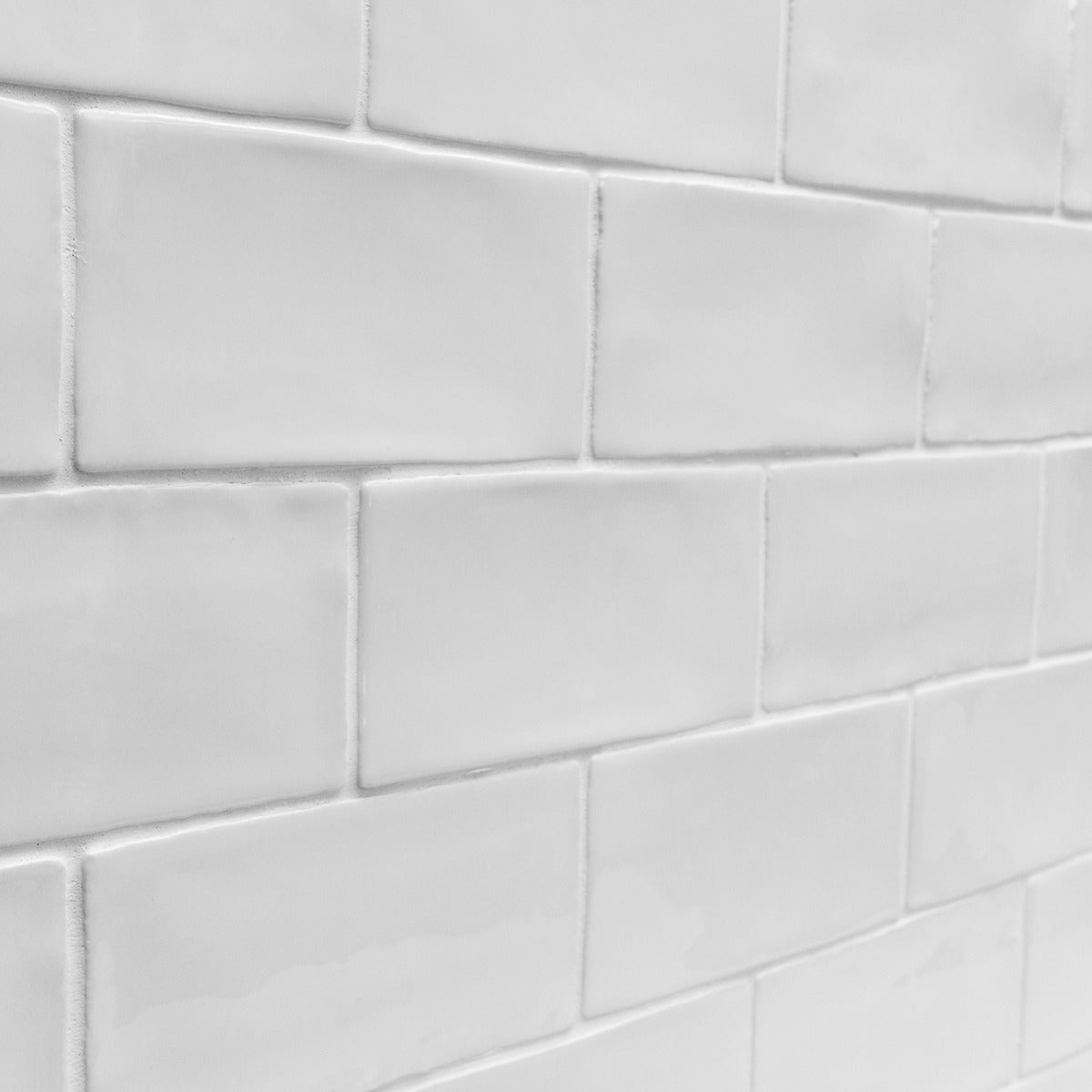 Lancaster Bianco White 3x6 Polished Ceramic Subway Tile - Lux Tile
