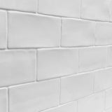 Lancaster Bianco White 3x6 Polished Ceramic Subway Tile - Lux Tile