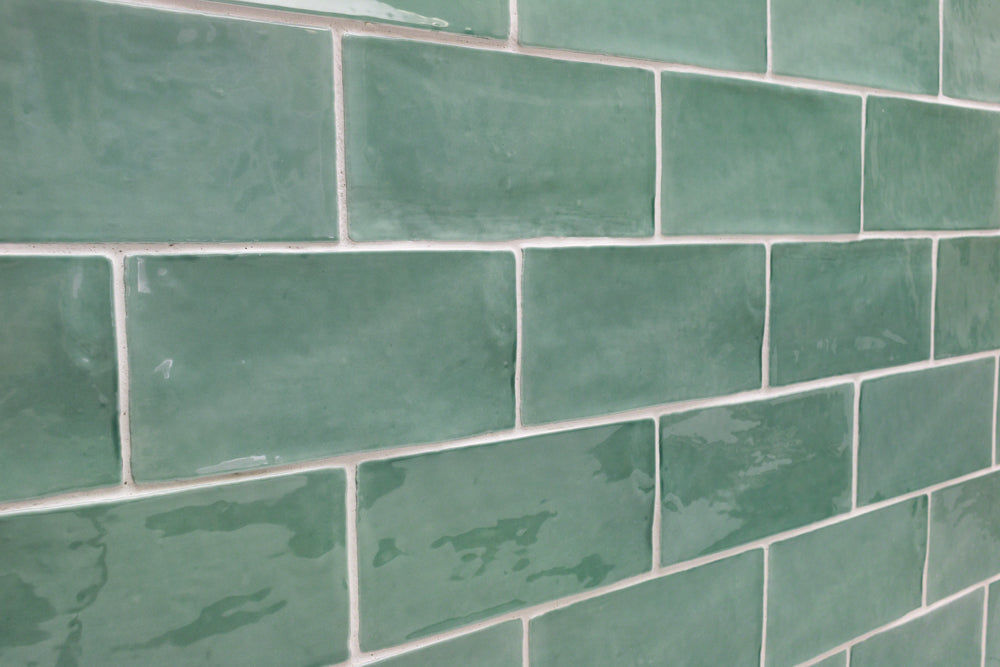 Lancaster Open Seas Green 3x6 Polished Ceramic Subway Tile - Lux Tile
