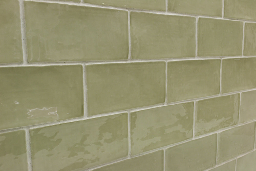 Lancaster Celery Green 3x6 Polished Ceramic Subway Tile for Walls