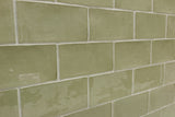 Lancaster Celery Green 3x6 Polished Ceramic Subway Tile for Walls