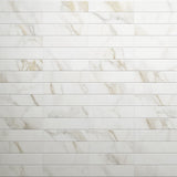 Amalfi Calacatta White 3x12 Polished Ceramic Subway Tile - Lux Tile