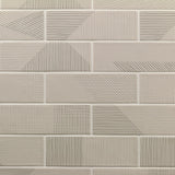 Lux Tile Enigma Gray Pearl 2x8 Textured Polished Ceramic Subway Tile