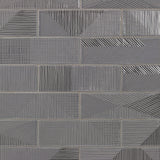 Tilebar Enigma Graphite Gray 2x8 Polished Textured Ceramic Wall Tile