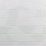 Enigma White 2x8 Textured Polished Ceramic Subway Tile - Lux Tile