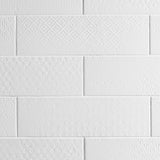 Tessuto White Matte Porcelain Subway Tile 4x12 - Made in Italy
