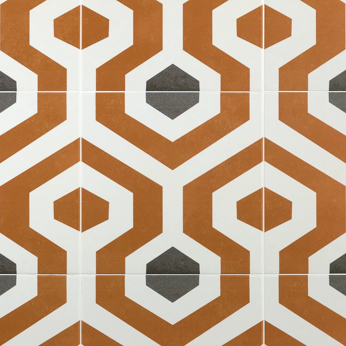 Bella Soumaya Orange 9x9 Matte Porcelain Tile - Lux Tile