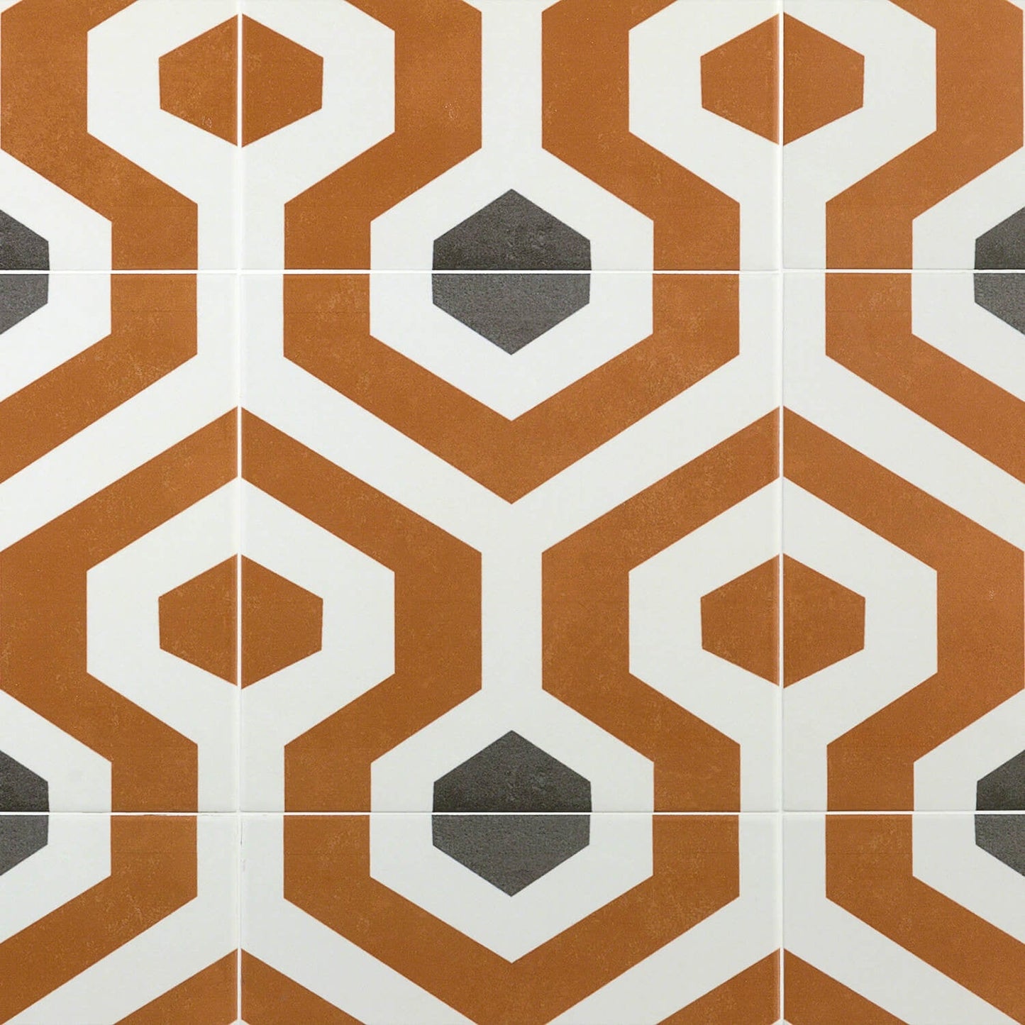 Bella Soumaya Orange 9x9 Matte Porcelain Tile - Lux Tile