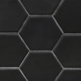 Meadowmere Black 3" Hexagon Matte Ceramic Tile - Lux Tile