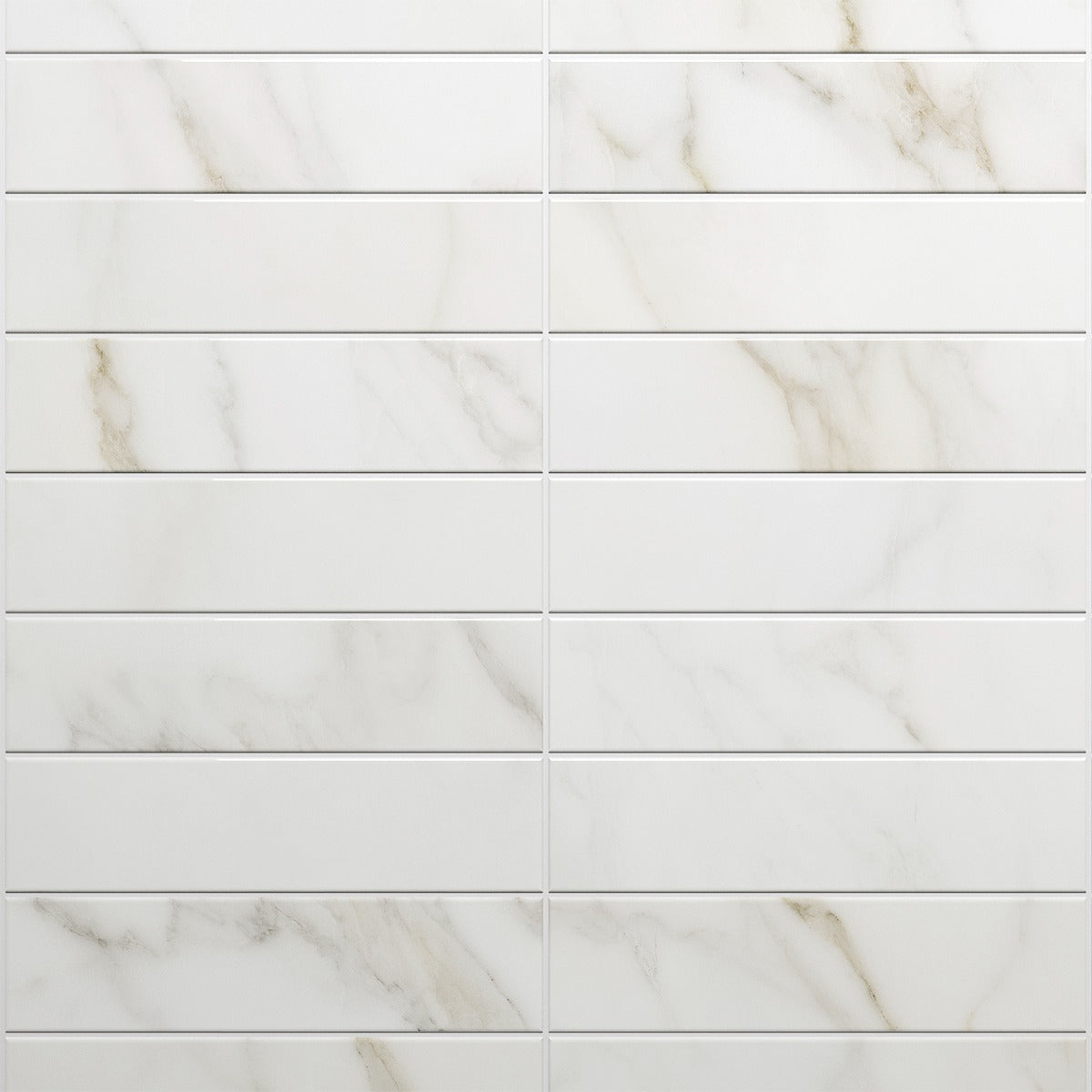 Amalfi Calacatta White 3x12 Polished Ceramic Subway Tile - Lux Tile