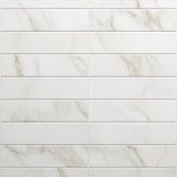 Amalfi Calacatta White 3x12 Polished Ceramic Subway Tile - Lux Tile