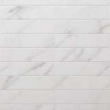 Amalfi Statuario White 3x12 Polished Ceramic Subway Tile - Lux Tile