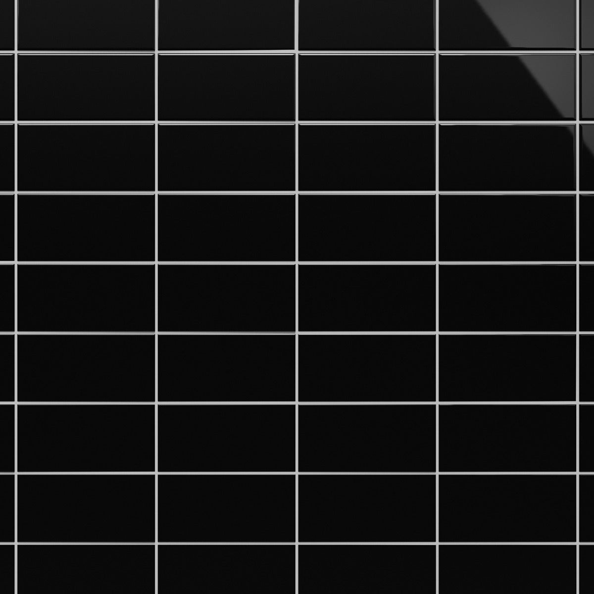 Park Hill Black 3x6 Polished Porcelain Subway Tile - Tilebar