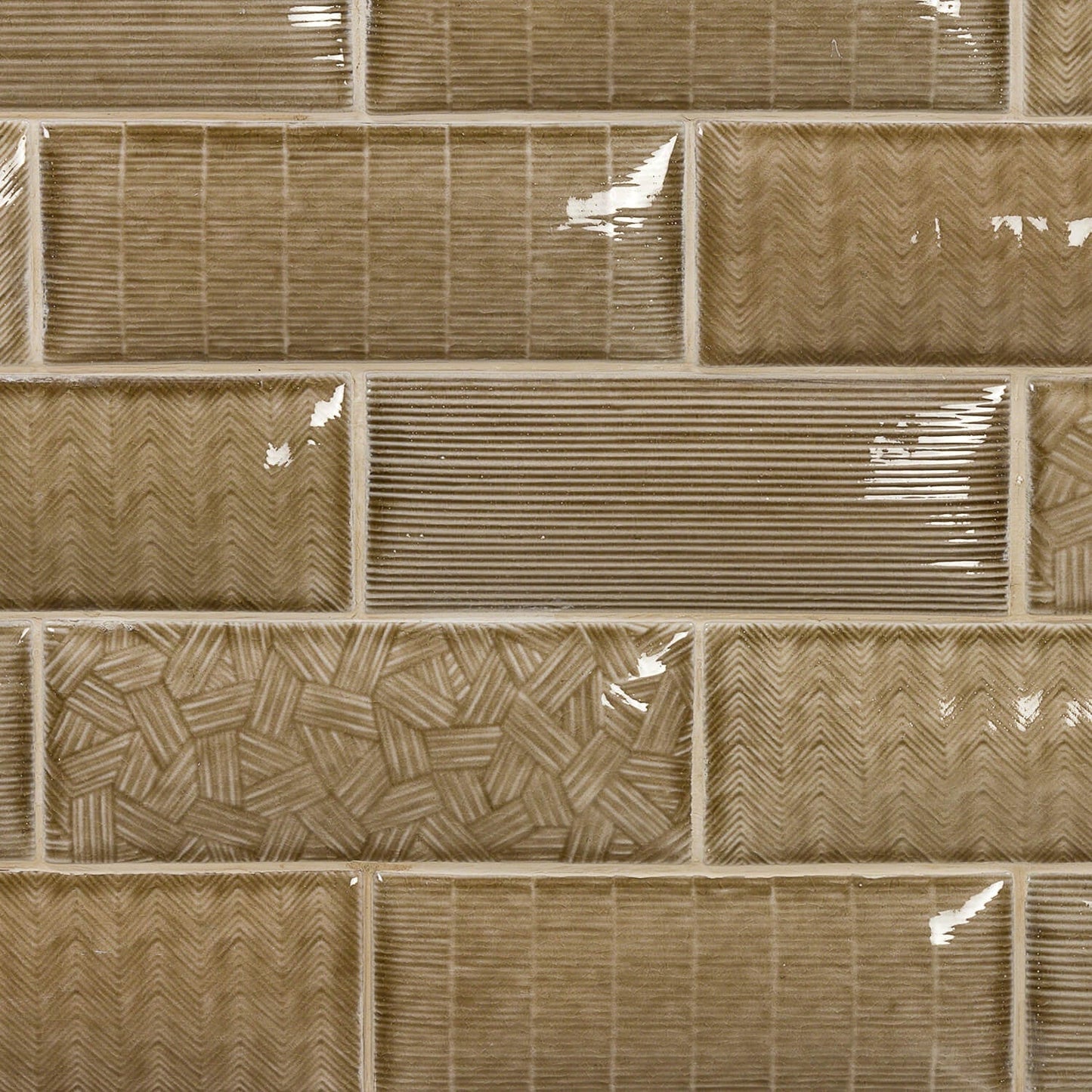 Maverick Firma Brown 3D Glossy Ceramic Wall Tile 3x8