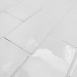 Lancaster Bianco White 3x6 Polished Ceramic Subway Tile - Lux Tile