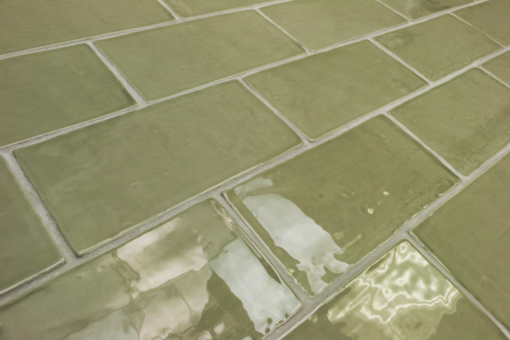 Lancaster Celery Green 3x6 Polished Ceramic Subway Tile for Walls