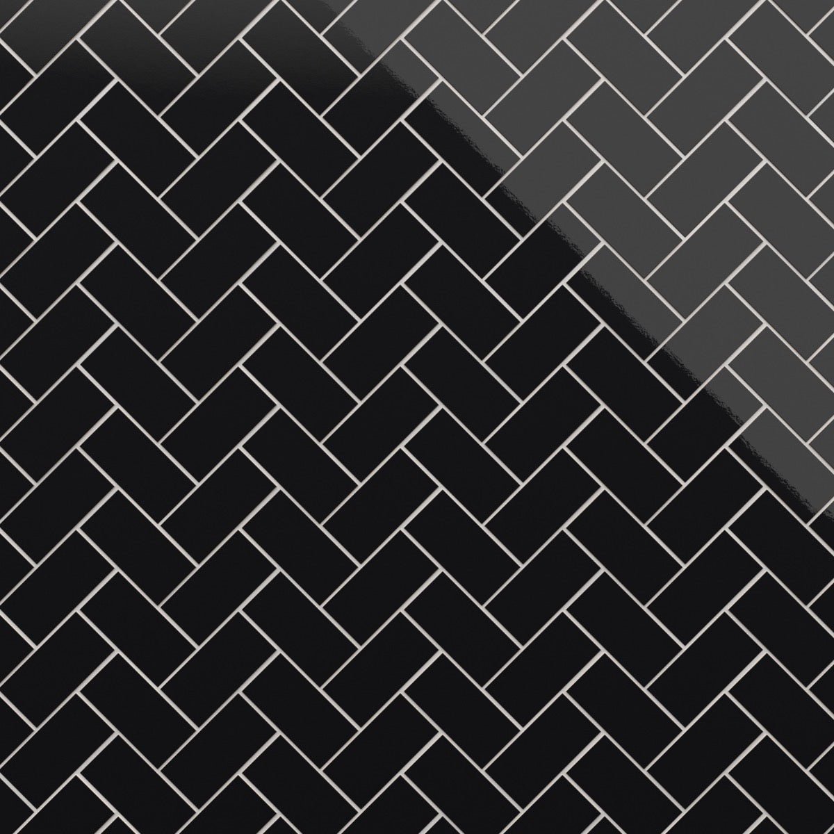 Park Hill Black 3x6 Polished Porcelain Subway Tile - Tilebar
