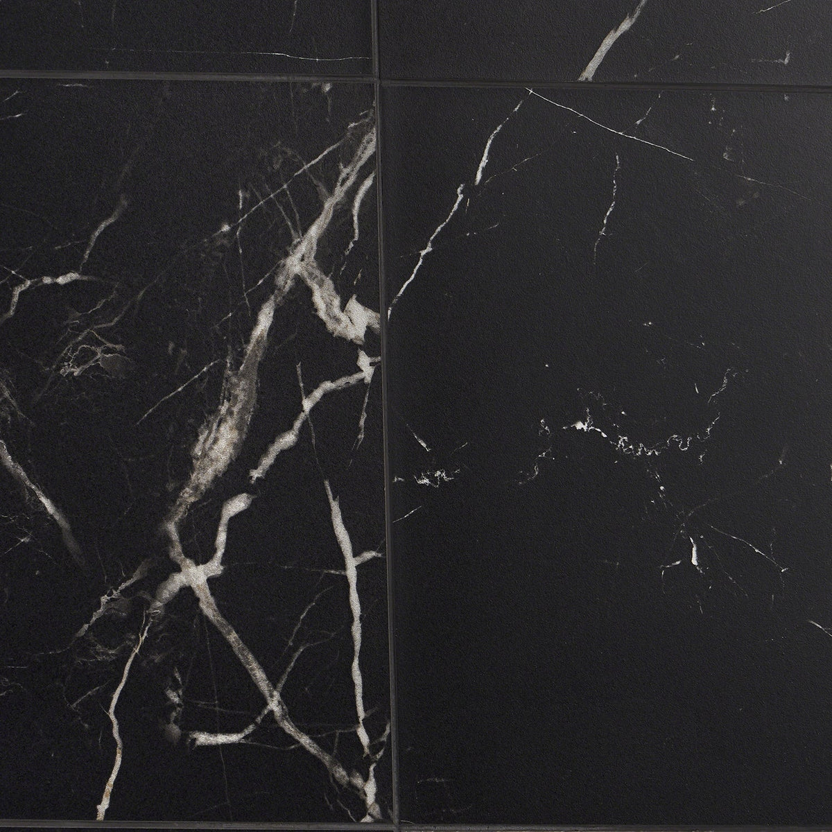 Marble Tech Port Laurent Black 12x24 Matte Porcelain Tile - Lux Tile
