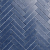 Stacy Garcia ArtBlock Fluted Denim Blue 4x16 Glossy Porcelain Tile