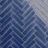 Stacy Garcia ArtBlock Denim Blue 4x16 Glossy Porcelain Tile
