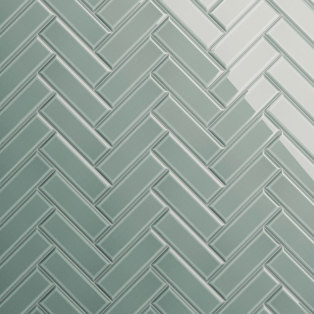 Lux Tile Rise Sage Green 4x12 Beveled Glossy Ceramic Subway Tile