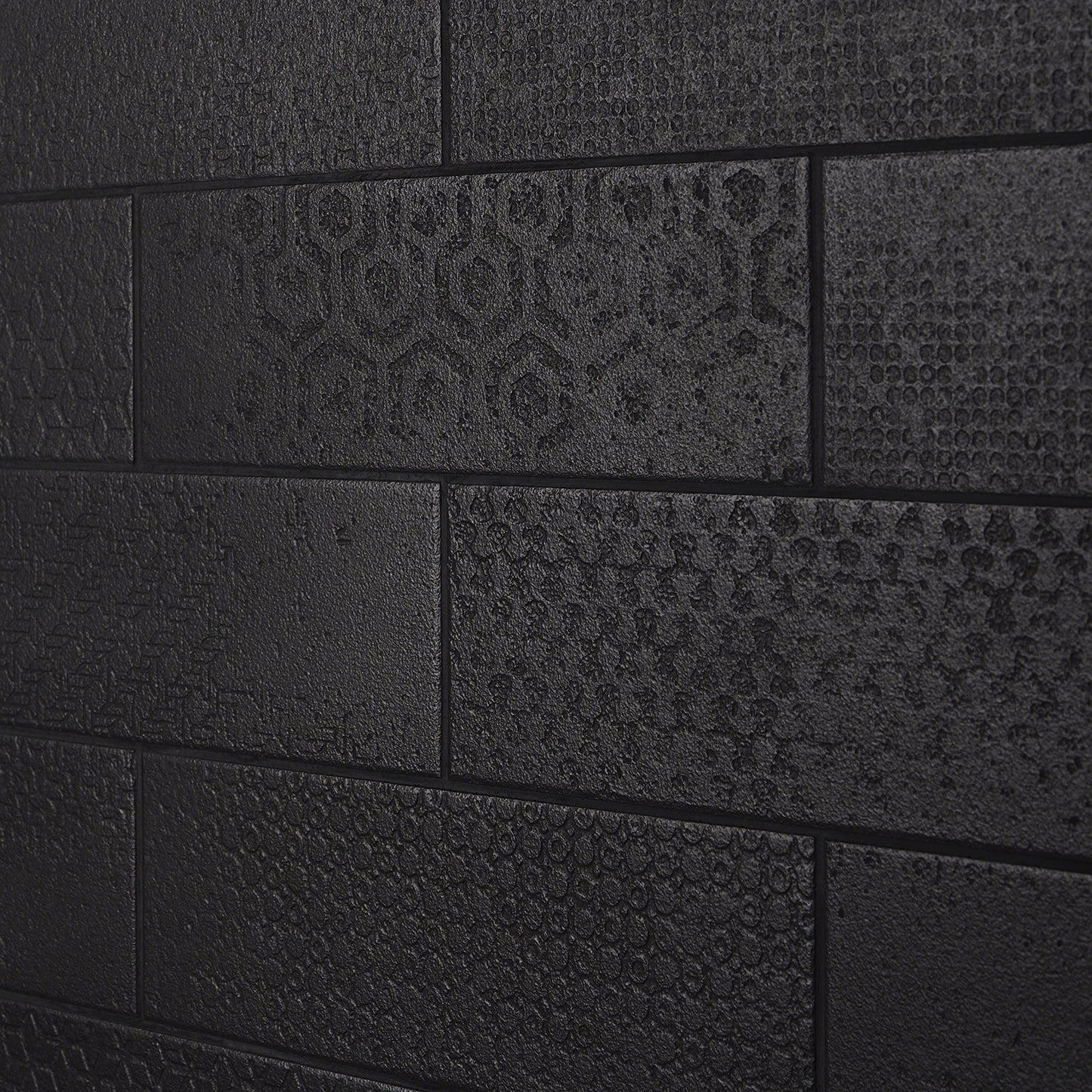 Tessuto Carbone Matte Black 4x12 Porcelain Subway Tile