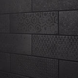 Tessuto Carbone Matte Black 4x12 Porcelain Subway Tile