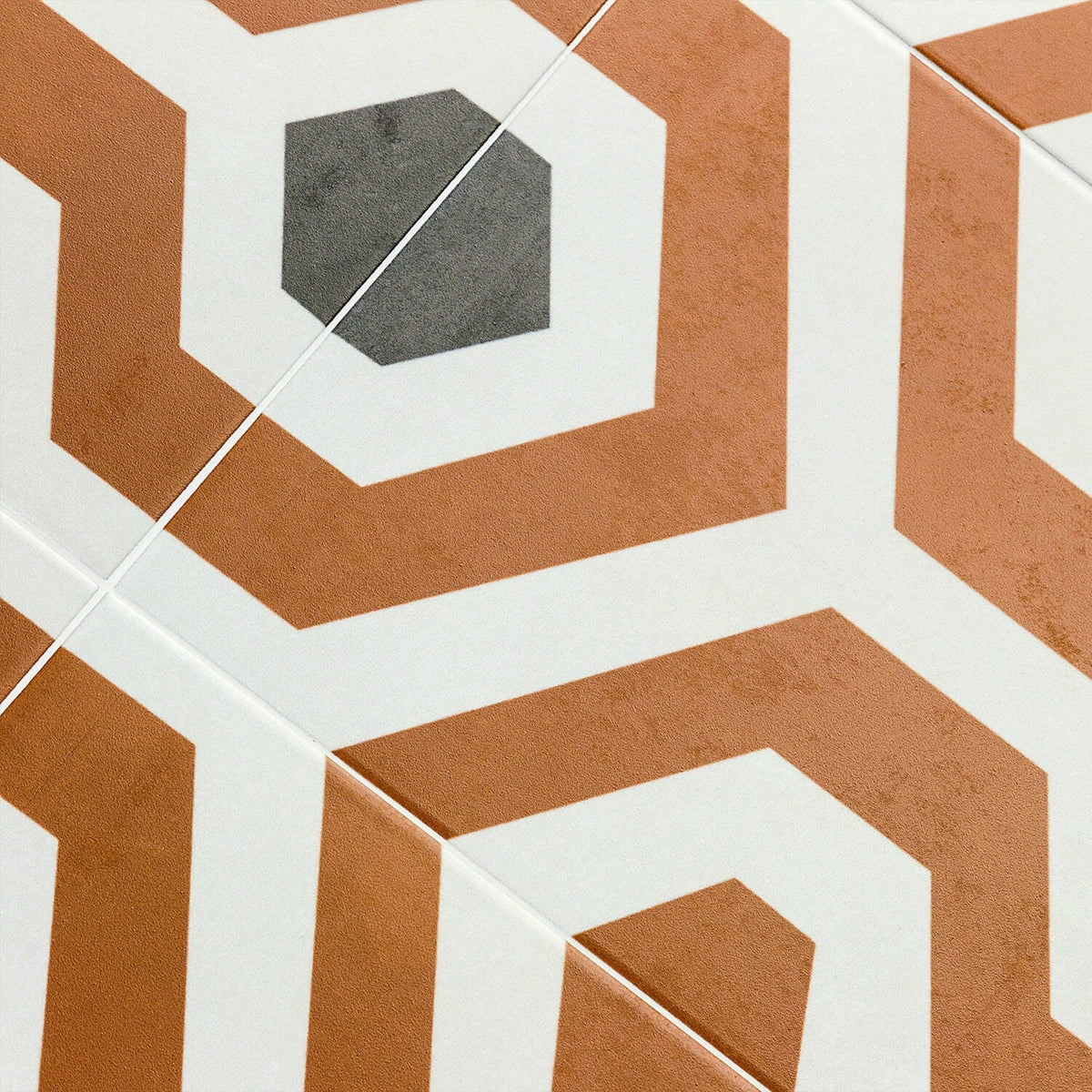 Bond Tile Soumaya Orange Encaustic 9x9 Glazed Porcelain Tile