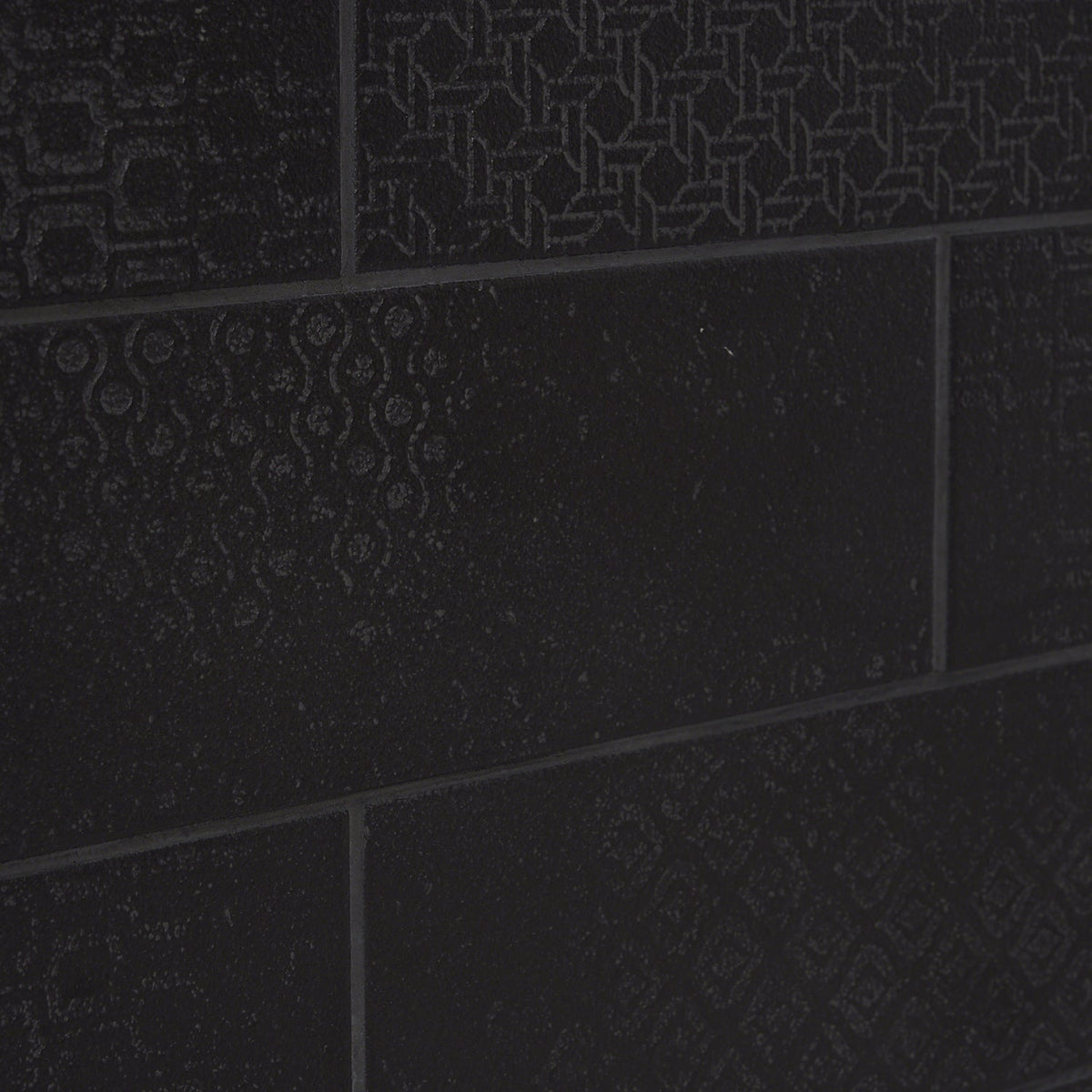 Tessuto Carbone Matte Black 4x12 Porcelain Subway Tile