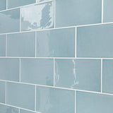Lux Tile Aruba Blue 5x10 Polished Ceramic Subway Wall Tile