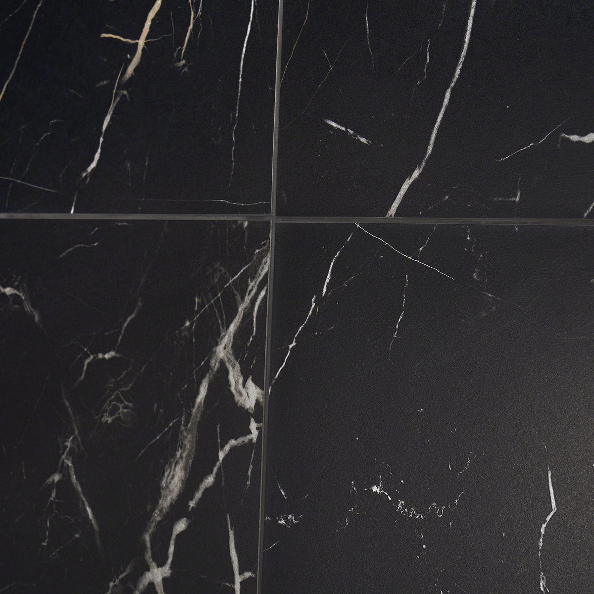 Marble Tech Port Laurent Black 12x24 Matte Porcelain Tile - Lux Tile
